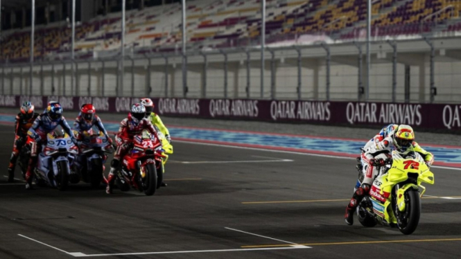 Pertamina Enduro VR46 Racing Team saat sesi tes MotoGP 2024 di Qatar