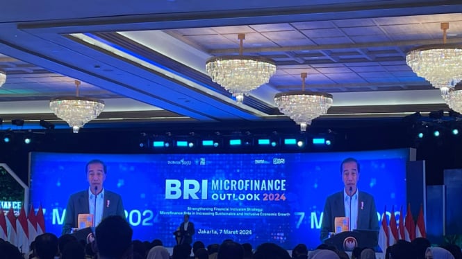 Presiden Joko Widodo (Jokowi) di acara BRI Microfinance Outlook 2024