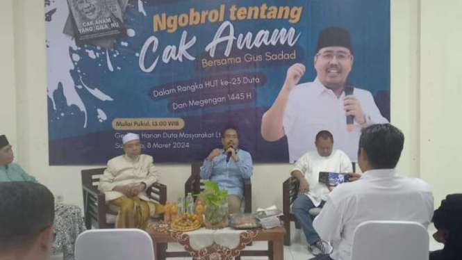 Diskusi bertajuk "Ngobrol tentang Cak Anam" dalam rangka mengenang tokoh NU dan pendiri Harian "Duta Masyarakat" di Museum NU Surabaya, Jumat, 8 Maret 2024.