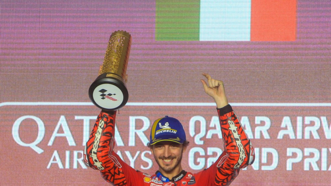 Pembalap Ducati Lenovo Francesco Bagnaia juara MotoGP Qatar 2024