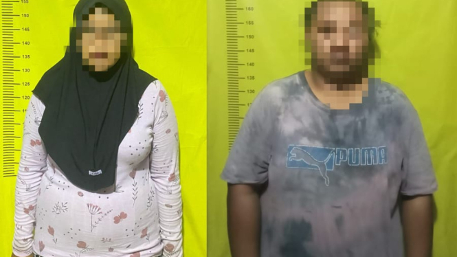 Pasangan suami istri pelaku pencurian di  minimarket Tangerang