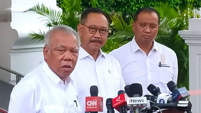 Menteri PUPR Basuki Hadimuljono dan Kepala Otorita IKN Bambang Susantono.