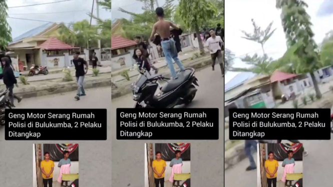 Viral Geng Motor Terekam Serang Rumah Polisi di Sulsel Siang Bolong
