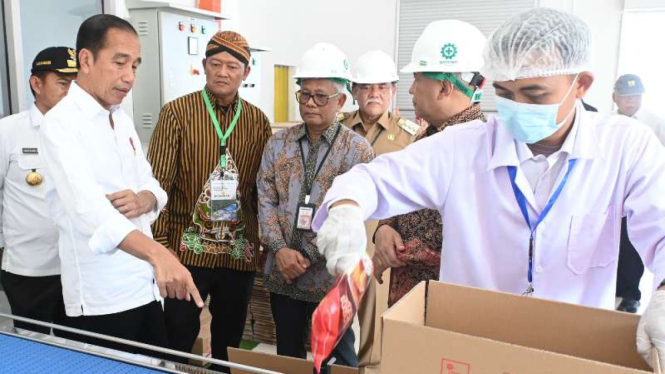 Presiden Jokowi resmikan pabrik minyak makan merah.