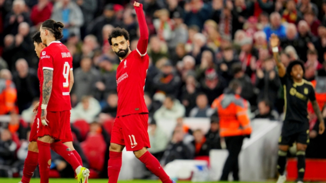 Mohamed Salah saat Liverpool vs Sparta Praha