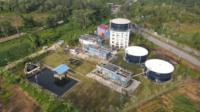 Instalasi Pengolahan Air Bersih Kudungga, di Sangatta, Kabupaten Kutai Timur, Provinsi Kalimantan Timur.