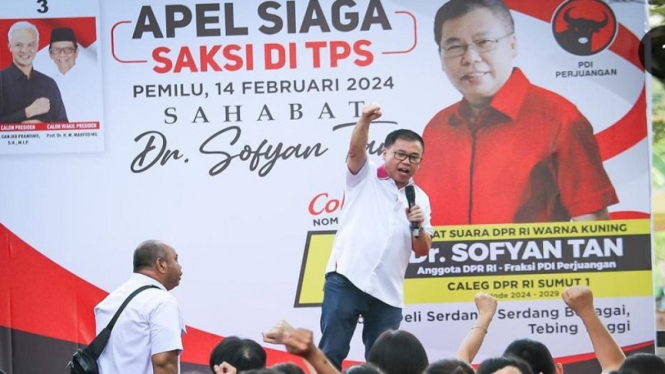 Caleg PDIP Sofyan Tan meraih perolehan suara tertinggi di Dapil 1 Sumut