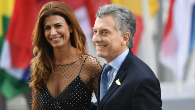 Presiden Argentina ke-53, Mauricio Macri dan istrinya, Juliana Awada