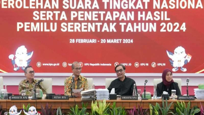 KPU menggelar rapat pleno rekapitulasi suara tingkat nasional Pemilu 2024