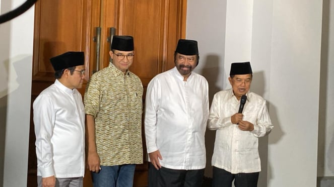 Anies, Cak Imin dan Surya Paloh hadiri bukber di rumah JK tanpa PKS