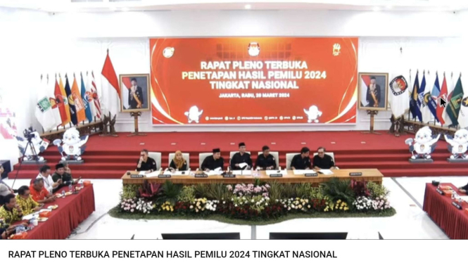 Rapat Pleno Penetapan Hasil Pemilu 2024 oleh KPU