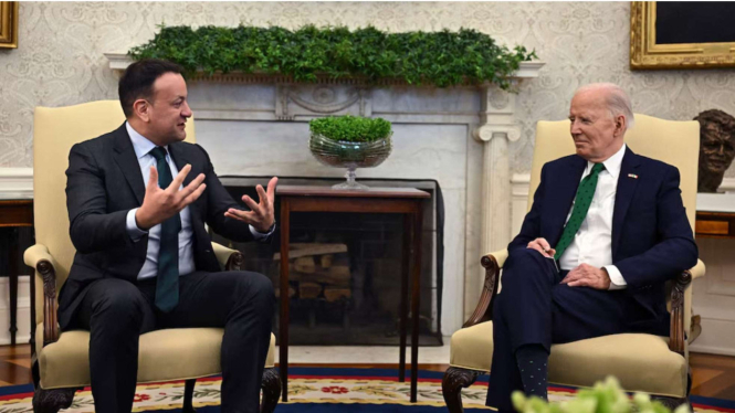 Perdana Menteri Irlandia Leo Varadkar dan Presiden AS Joe Biden