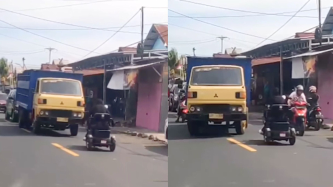 Emak-emak Ngotot Lawan Arah, Pengguna Jalan Lain Ngalah