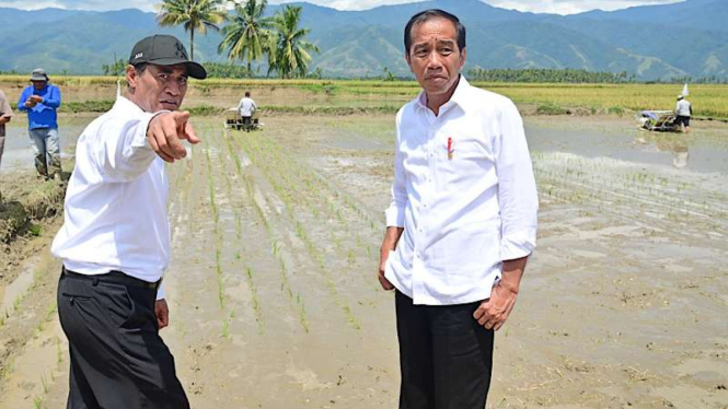 Presiden Joko Widodo (Jokowi) dan Menteri Pertanian Amran Sulaiman