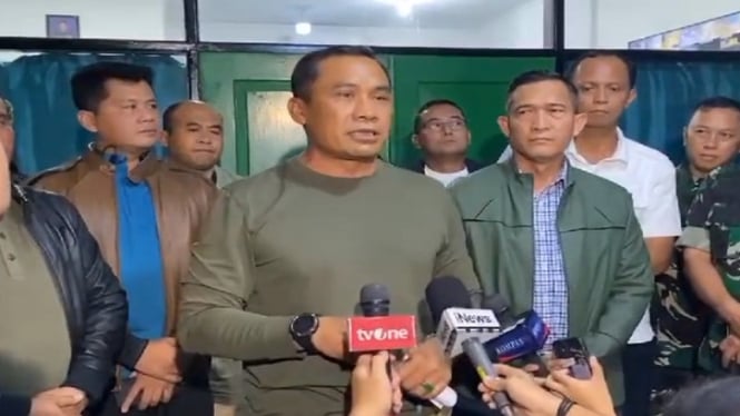 Pangdam Jaya Mayjen TNI Mohamad Hasan saat jumpa pers di Ciangsana, Bogor