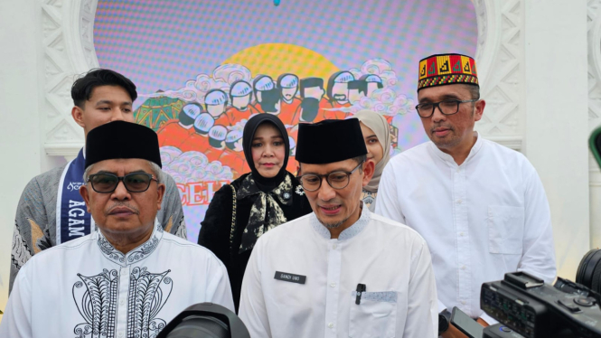 Menparekraf RI Sandiaga Uno saat menutup kegiatan Aceh Ramadhan Festival 2024.