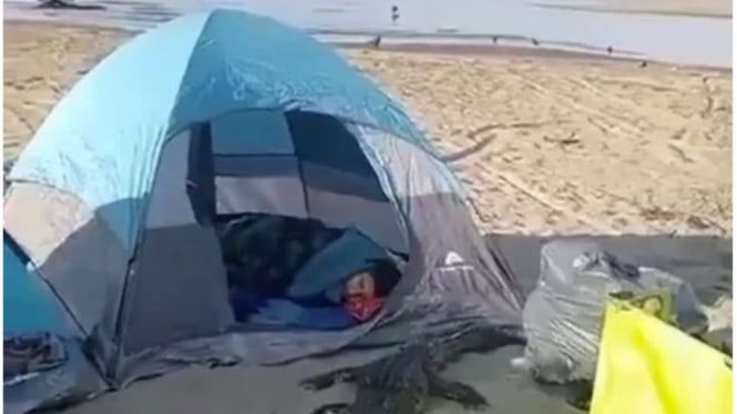 Lagi Asik Camping Seorang Pria Ini Ditemani Tidur Buaya Besar