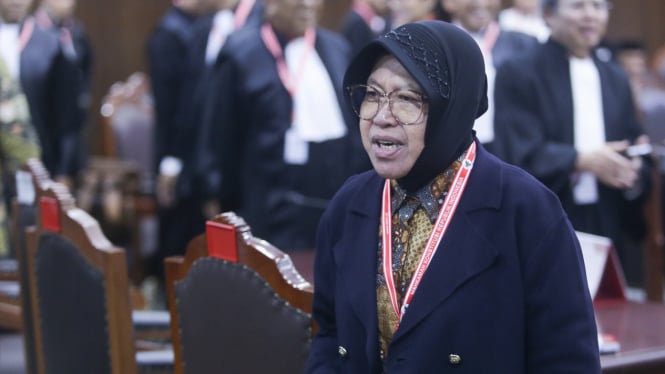 Mensos Tri Rismaharini Hadiri Sidang Perselisihan Hasil Pilpres 2024