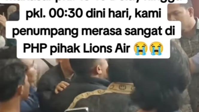 Tangkapan layar video viral penumpang pesawat Lion Air Jakarta- Makassar Ricuh di Bandara Soekarno Hatta. 
