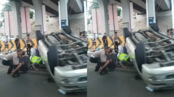 Kecelakaan di tol Cikampek KM 57 arah Bandung