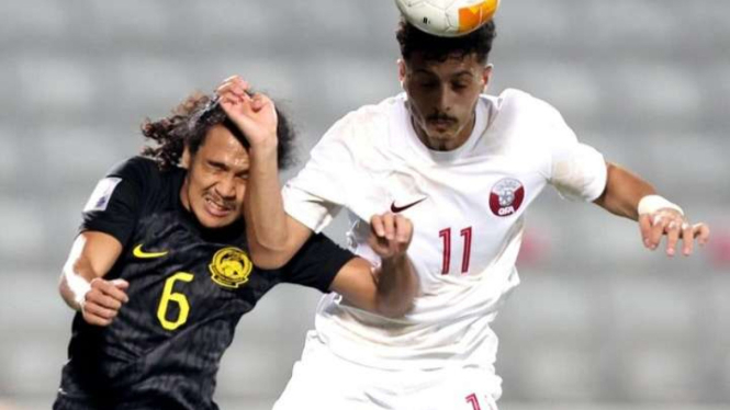 Pemain Timnas Qatar U-23 saat melawan Malaysia