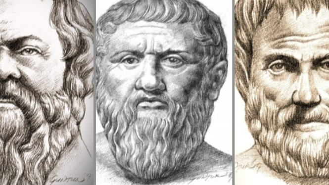 Tiga Filauf Besar Dari Yunani; Socrates, Plato, dan Aristoteles. Sumber Novel Dunia Sophie.