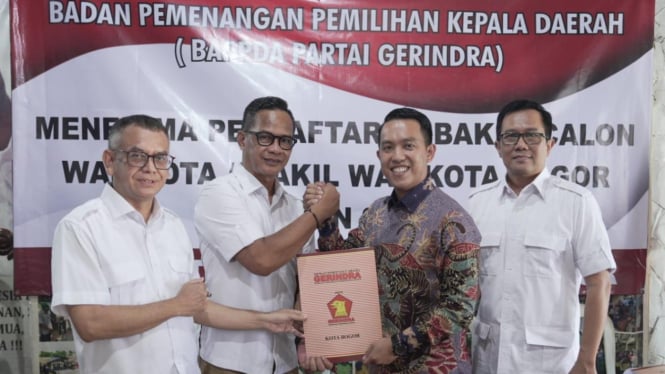 Aspri Iriana Jokowi,Sendi Daftae Calwalkot dari Partai Gerindra Kota Bogor. 