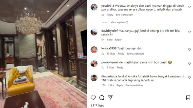 Rumah mewah Andika Perkasa viral di media sosial.