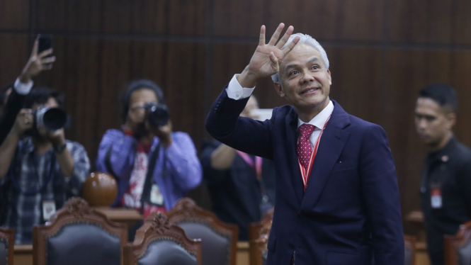 Ganjar Pranowo saat menghadiri sidang putusan hasil Pilpres 2024 di MK.