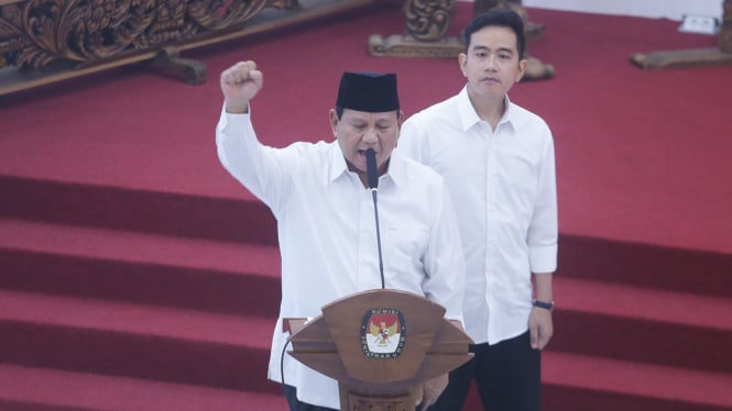 Prabowo-Gibran di Penetapan Presiden-Wapres Terpilih di KPU