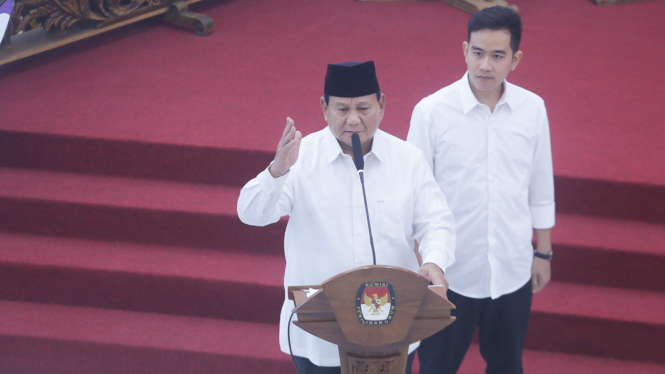 Prabowo-Gibran di Penetapan Presiden-Wapres Terpilih di KPU