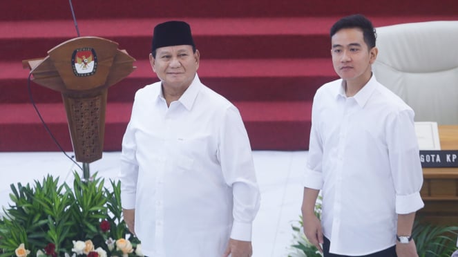 Prabowo-Gibran di Penetapan Presiden-Wapres Terpilih di KPU