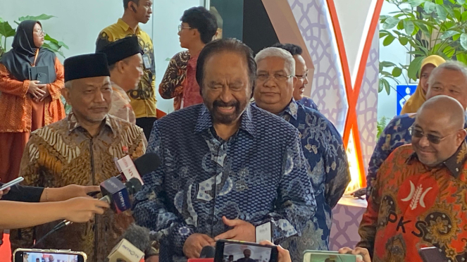 Ketua umum Partai Nasdem Surya Paloh di DPP PKS, Jakarta Selatan