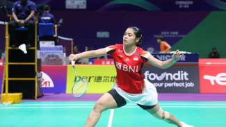 Gregoria Mariska Tungjung derrotou a representante da China e chegou às semifinais do Singapore Open 2024.