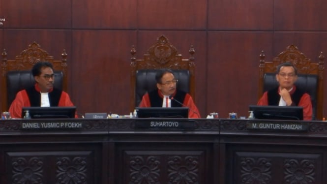Ketua MK Suhartoyo memimpin sidang panel 1 gugatan Pileg di Mahkamah Konstitusi