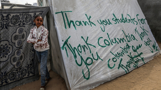 Ucapan Terima Kasih Warga Gaza Pada Mahasiswa di Seluruh AS (Doc: Middle East Eye)