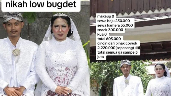 Viral pernikahan low budget di TikTok.