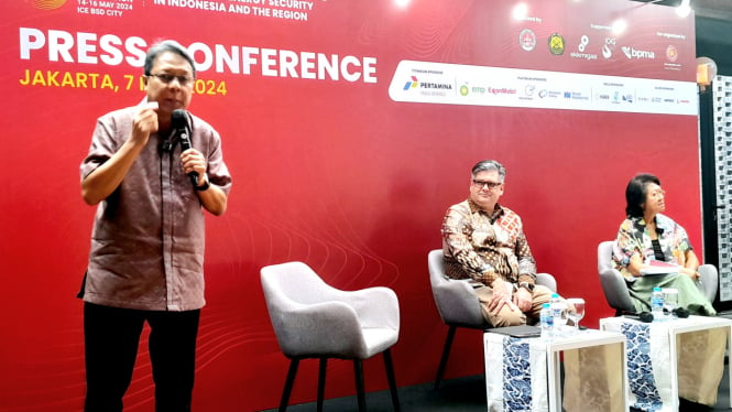 Ketua Panitia IPA Convex 2024, Krishna Ismaputra, dalam konferensi pers di kawasan Kebayoran Baru, Jakarta Selatan, Selasa, 7 Mei 2024.