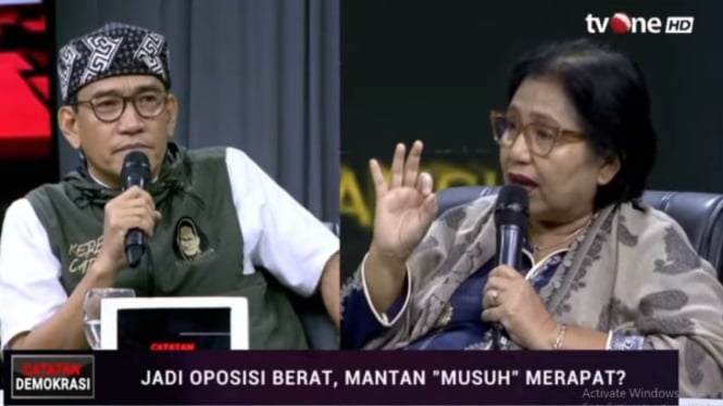 Pakar hukum tata negara Refly Harun dan  politisi Nasdem Irma Suryani.