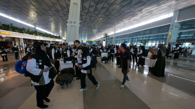 Keberangkatan PPIH di Terminal 3 Bandara Soetta, Tangerang