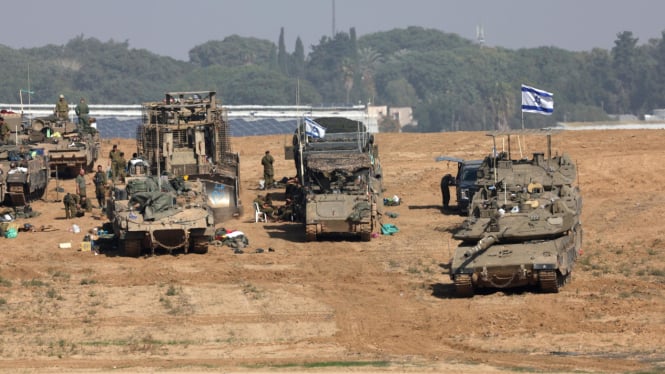 VIVA Militer: Tank tempur Israel di kota Rafah, Jalur Gaza selatan