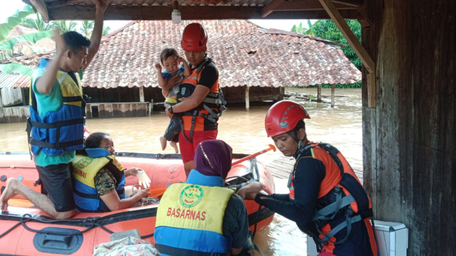 Kondisi wilayah yang terdampak banjir di Kabupaten OKU, Sumatera Selatan.