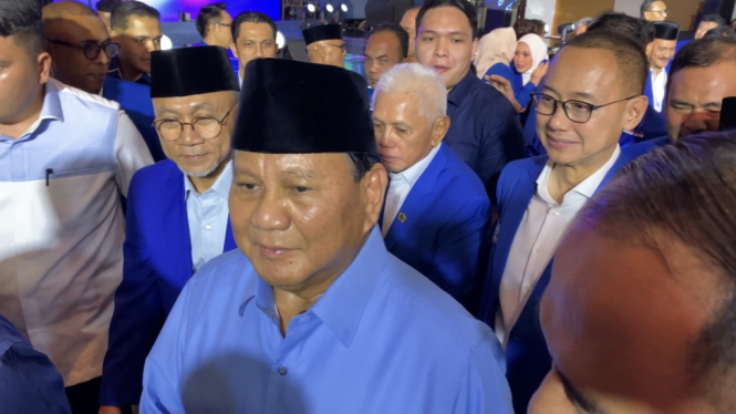 Prabowo Subianto hadiri acara PAN di Hotel JS Luwansa, Jakarta Selatan.