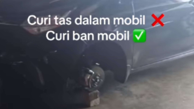 Tiga Ban Mobil Daihatsu Sigra Digasak Maling 