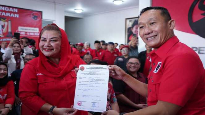 Wali Kota Semarang Hevearita Gunaryanti Rahayu alias Mba Ita di DPC PDI Perjuangan