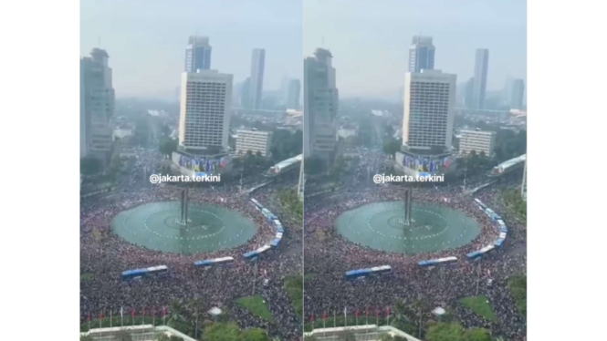 CFD Bundaran HI dipenuhi lautan manusia pada Minggu, 12 Mei 2024