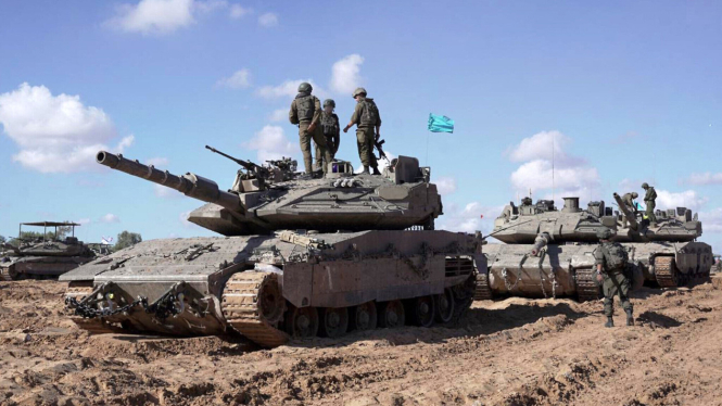 VIVA Militer: Tank tempur militer Israel di Rafah, Palestina