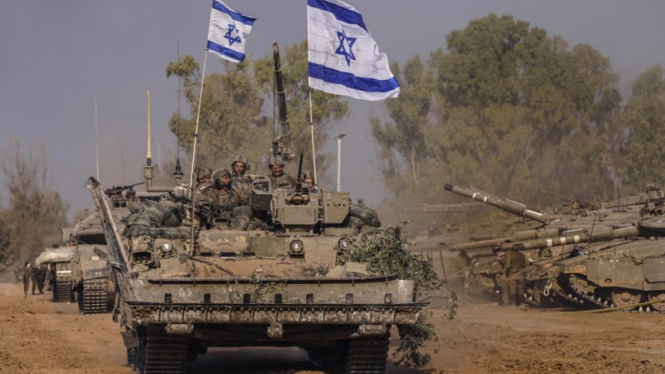 VIVA Militer: Tank tempur militer Israel di Rafah, Palestina