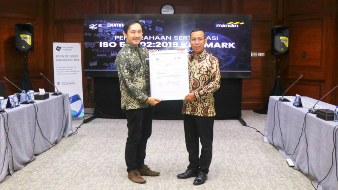 Bank Mandiri berhasil meraih sertifikasi ISO 56002 Kitemark