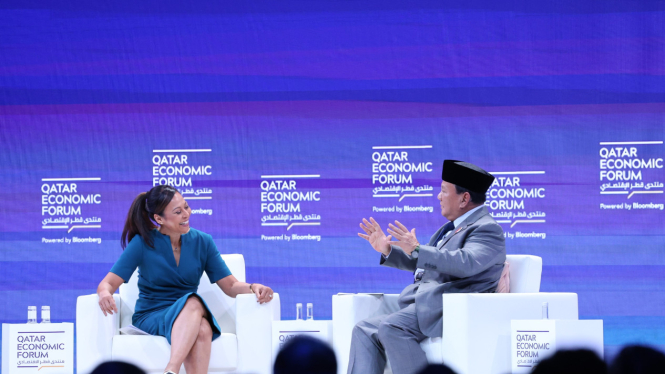 Presiden RI terpilih periode 2024-2029, Prabowo Subianto saat menghadiri Qatar Economic Forum 2024 di Doha, Rabu, 15 Mei 2024 (sumber: Tim Media Prabowo)